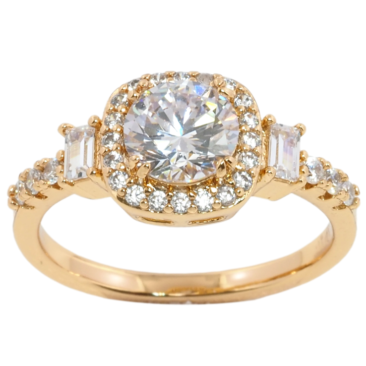 Кольцо Xuping Позолота 18K Фианит с инкрустацией цирконием фото №17