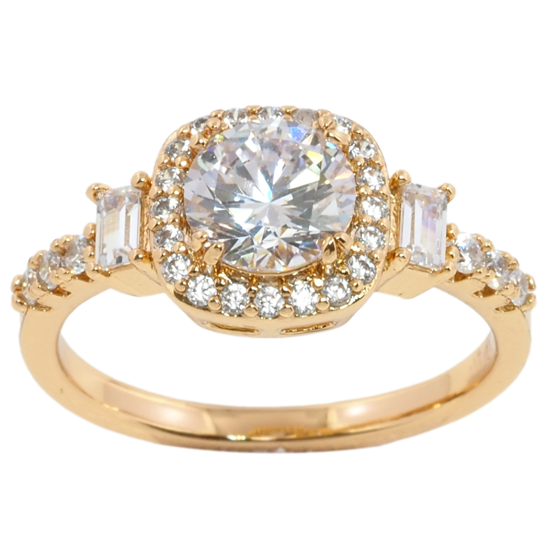 Кольцо Xuping Позолота 18K Фианит с инкрустацией цирконием фото №1