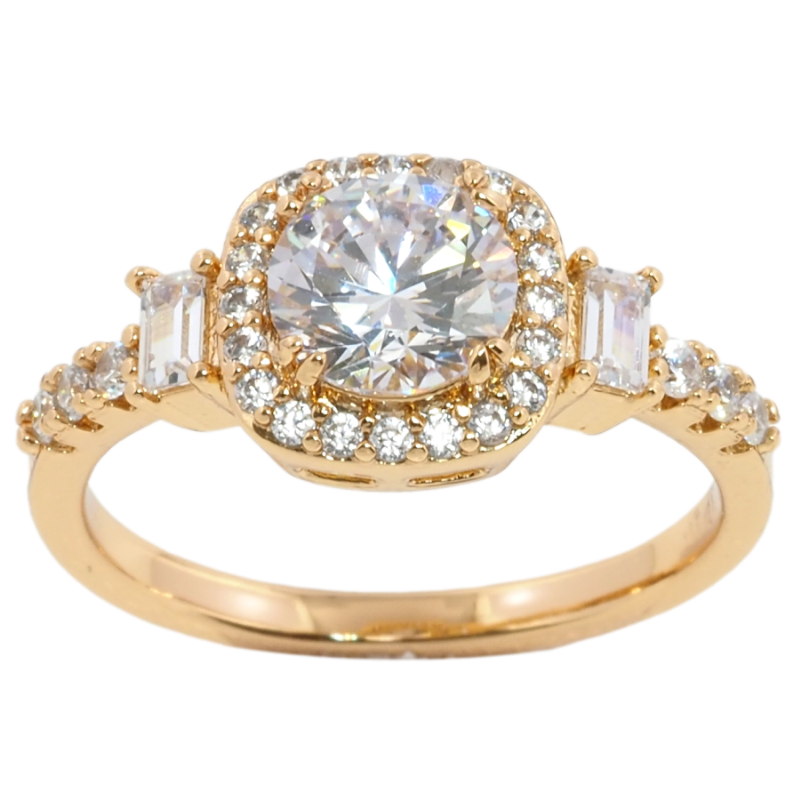 Кольцо Xuping Позолота 18K Фианит с инкрустацией цирконием фото №1