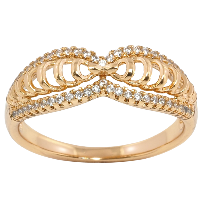 Кольцо Xuping Позолота 18K Резной узор с цирконием фото №1