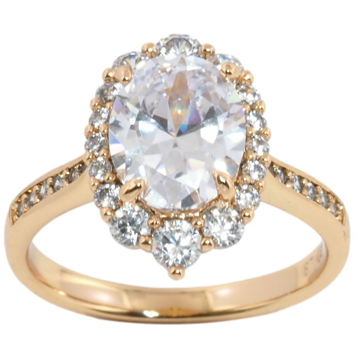 Кольцо Xuping Позолота 18K Фианит в обрамлении циркония фото №24