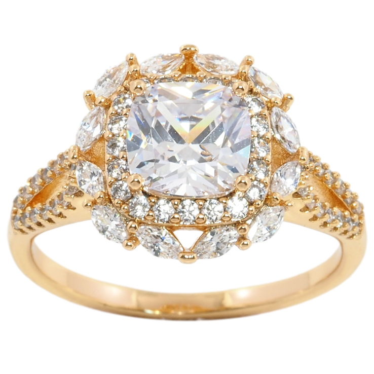 Кольцо Xuping Позолота 18K Фианит с инкрустацией цирконием фото №9