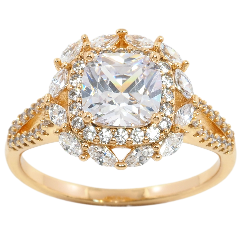 Кольцо Xuping Позолота 18K Фианит с инкрустацией цирконием фото №1