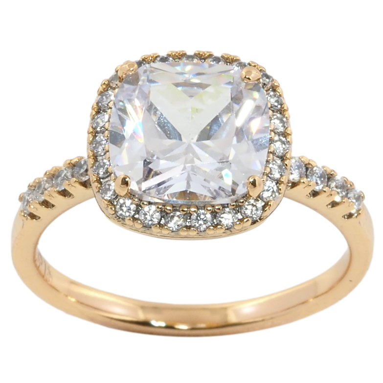 Кольцо Xuping Позолота 18K Фианит в обрамлении циркония фото №1