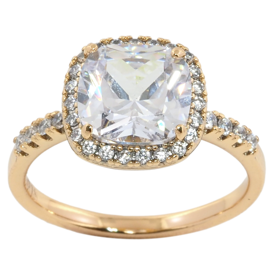 Кольцо Xuping Позолота 18K Фианит в обрамлении циркония фото №1