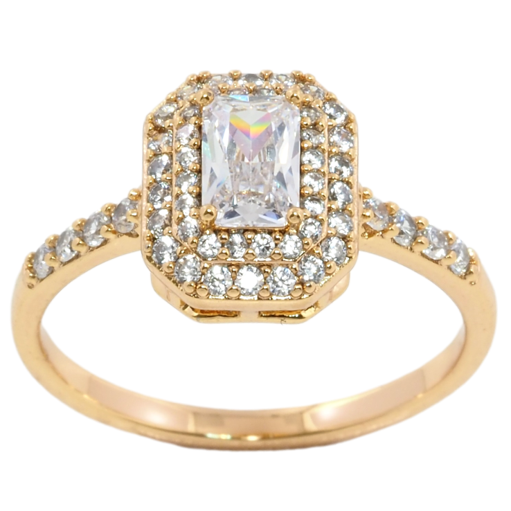 Кольцо Xuping Позолота 18K Инкрустация цирконием фото №2