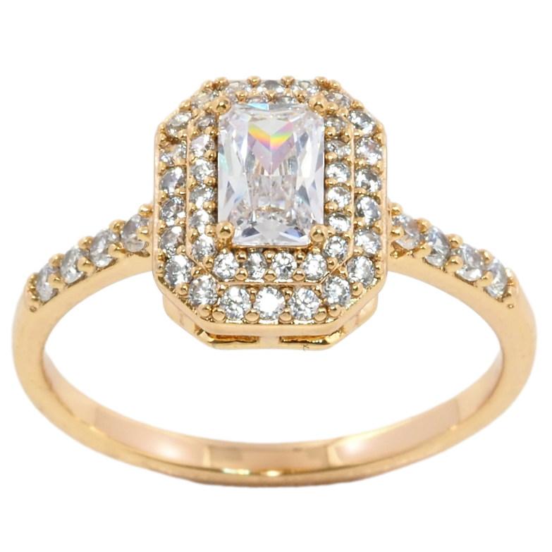 Каблучка Xuping Позолота 18K Інкрустація цирконієм» фото №2