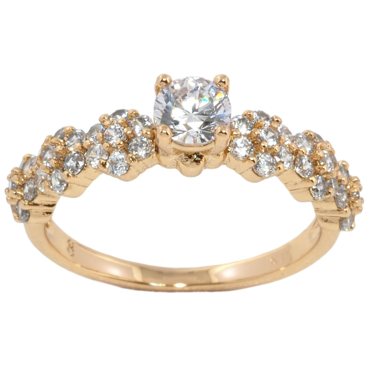 Кольцо Xuping Позолота 18K Инкрустация цирконием фото №7