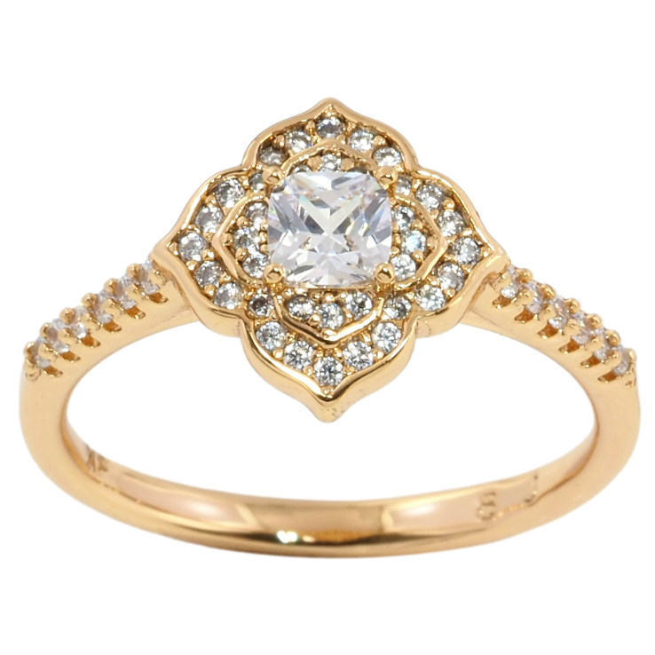 Кольцо Xuping Позолота 18K Цветок с инкрустацией цирконием фото №20