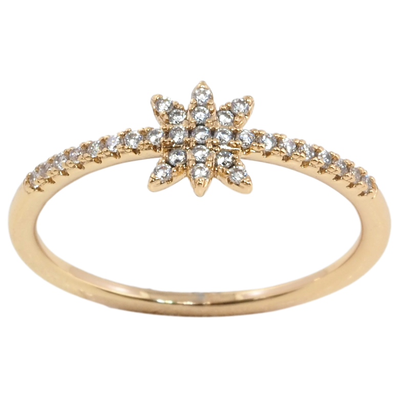 Кольцо Xuping Позолота 18K Звездочка на дорожке циркония фото №7