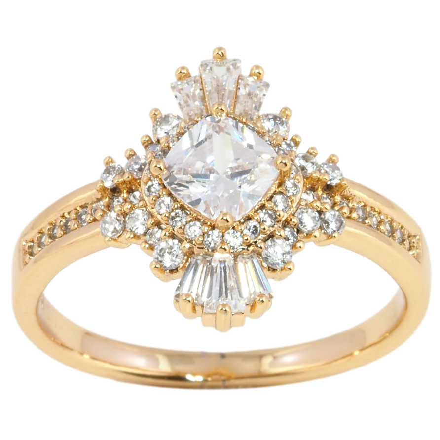 Кольцо Xuping Позолота 18K Инкрустация цирконием фото №1
