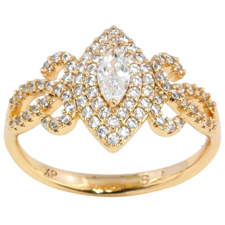 Кольцо Xuping Позолота 18K Инкрустация цирконием фото №25