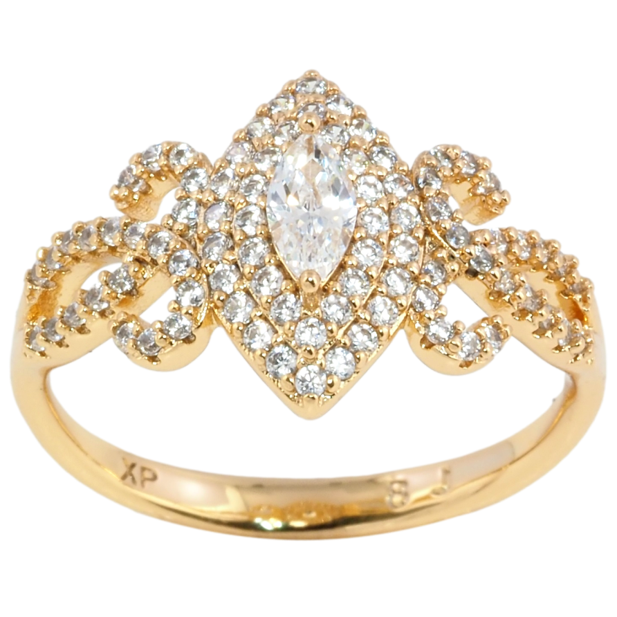 Кольцо Xuping Позолота 18K Инкрустация цирконием фото №1
