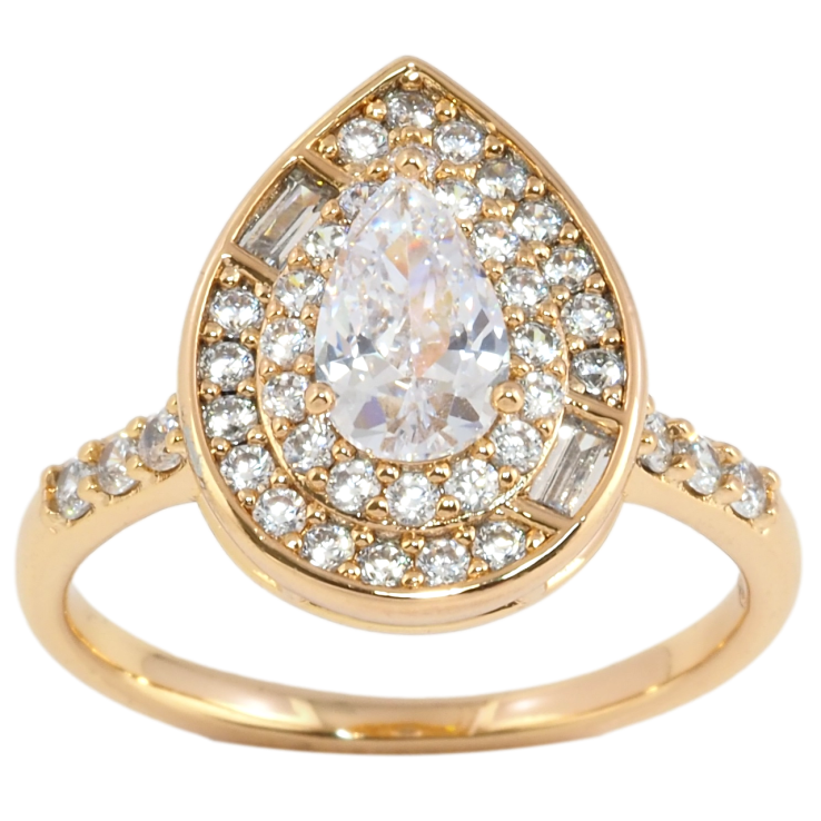 Кольцо Xuping Позолота 18K Инкрустация цирконием фото №8