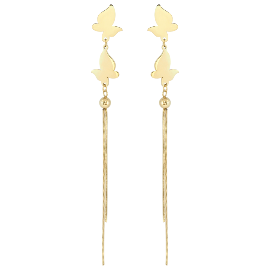 Серьги Xuping TTM Stainless Steel цвет 14K пусеты Подвески бабочки фото №1