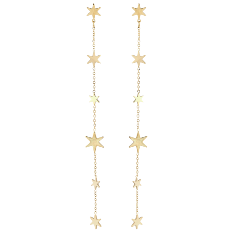 Серьги Xuping TTM Stainless Steel цвет 14K пусеты Звездные подвески фото №1