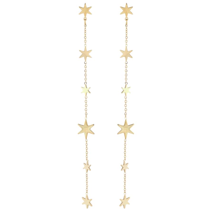 Серьги Xuping TTM Stainless Steel цвет 14K пусеты Звездные подвески фото №1