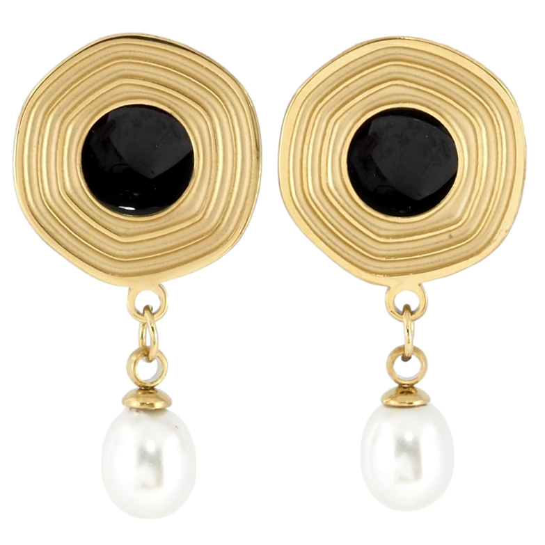 Сережки Xuping TTM Stainless Steel колір 14K пусети Декоративні підвіски з перлинами» фото №12