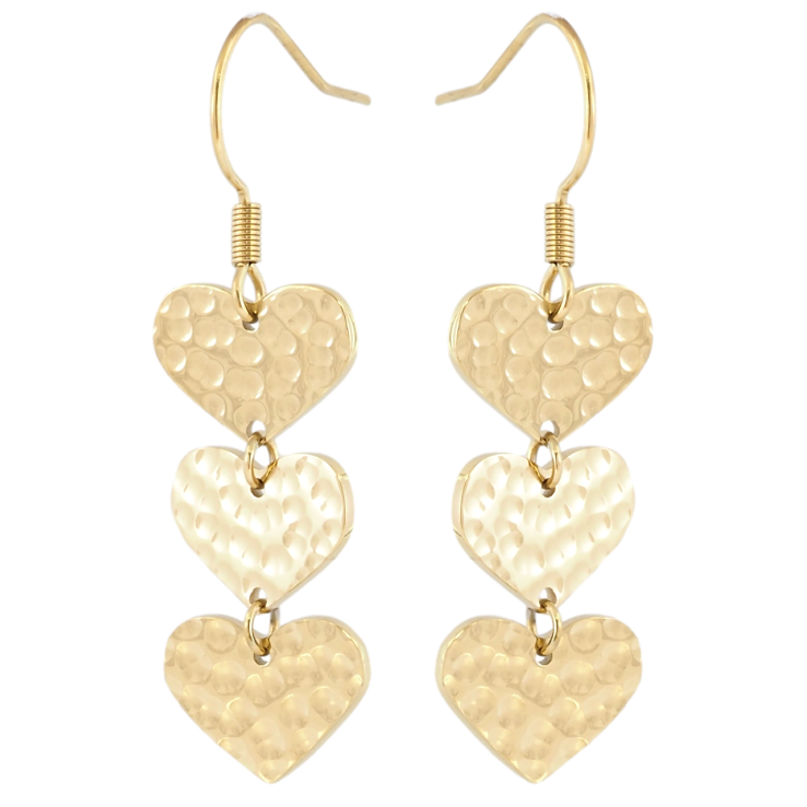 Сережки Xuping TTM Stainless Steel колір 14K французький замок «Сердечка» фото №7