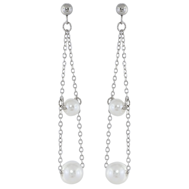 Серьги Xuping TTM Stainless Steel цвет Родий пусеты Декоративные подвески с жемчужными бусинами фото №24