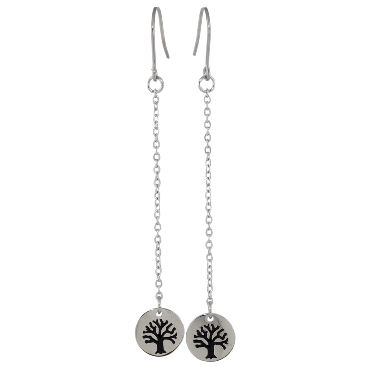 Сережки Xuping TTM Stainless Steel колір Родій французький замок «Підвіски Древо Життя» фото №9