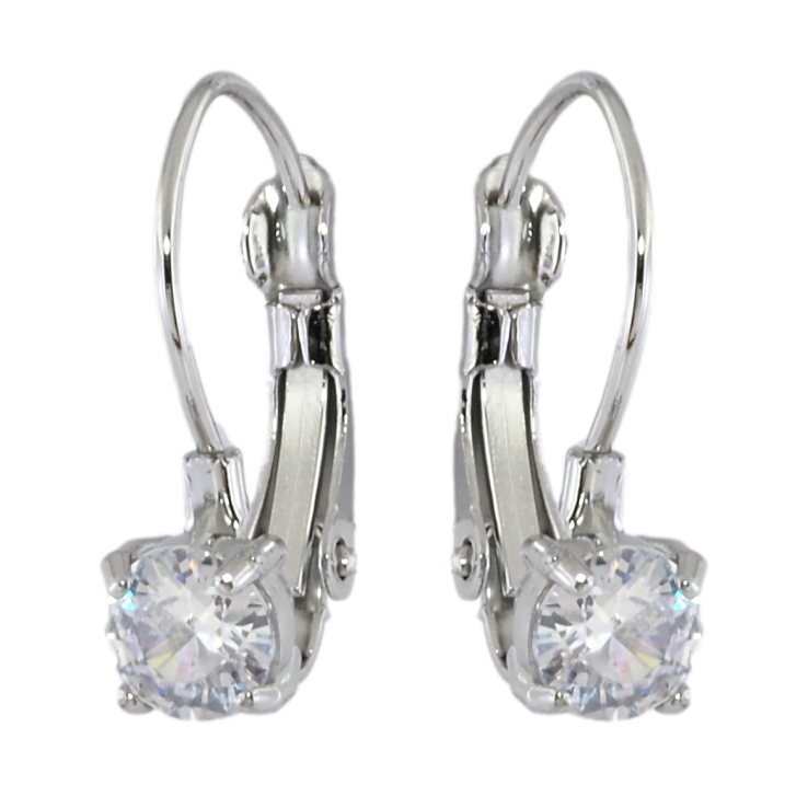 Сережки Xuping TTM Stainless Steel колір Родій французький замок «Фіаніти на дужках» ø 5мм фото №12