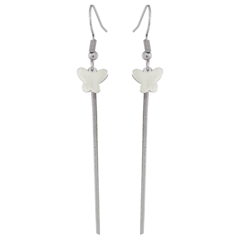 Сережки Xuping TTM Stainless Steel колір Родій французький замок «Метелики» фото №1