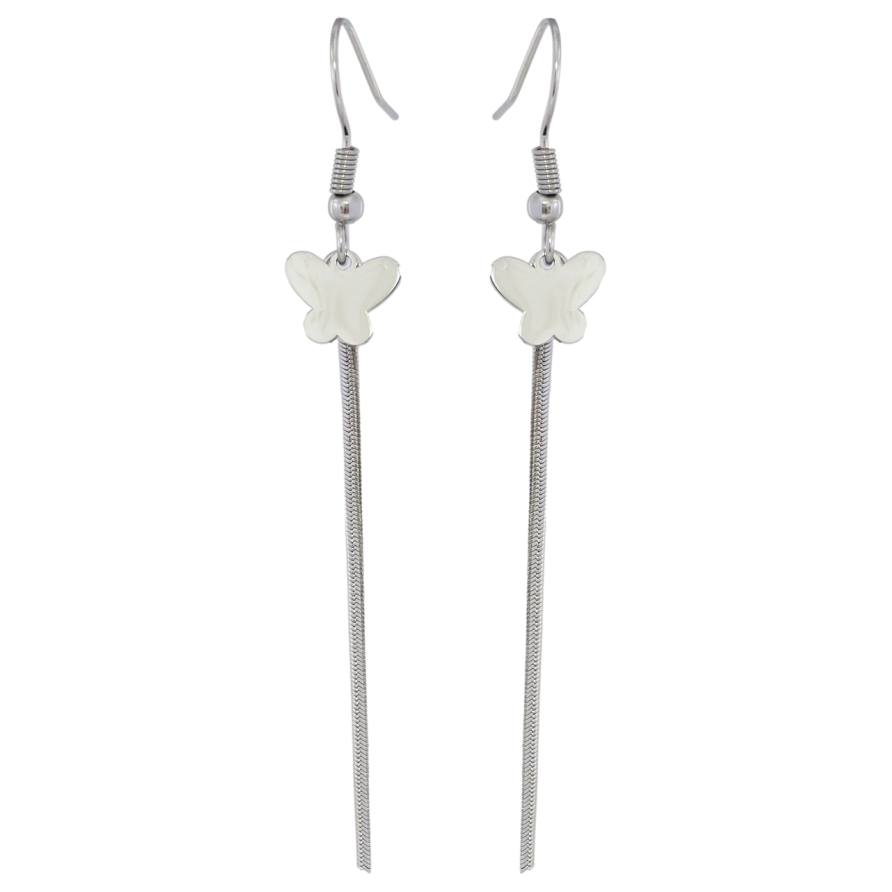 Сережки Xuping TTM Stainless Steel колір Родій французький замок «Метелики» фото №1