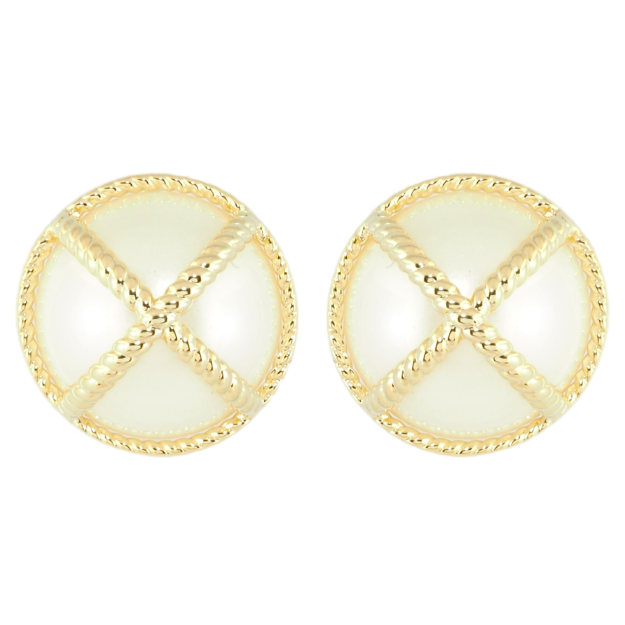 Серьги Xuping JEAN GOUJON Позолота 14K пусеты Жемчужные полусферы ø 18мм фото №1