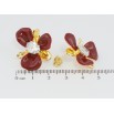 Серьги Xuping JEAN GOUJON Позолота 14K пусеты Цветочки с бордовой эмалью и фианитами фото №2