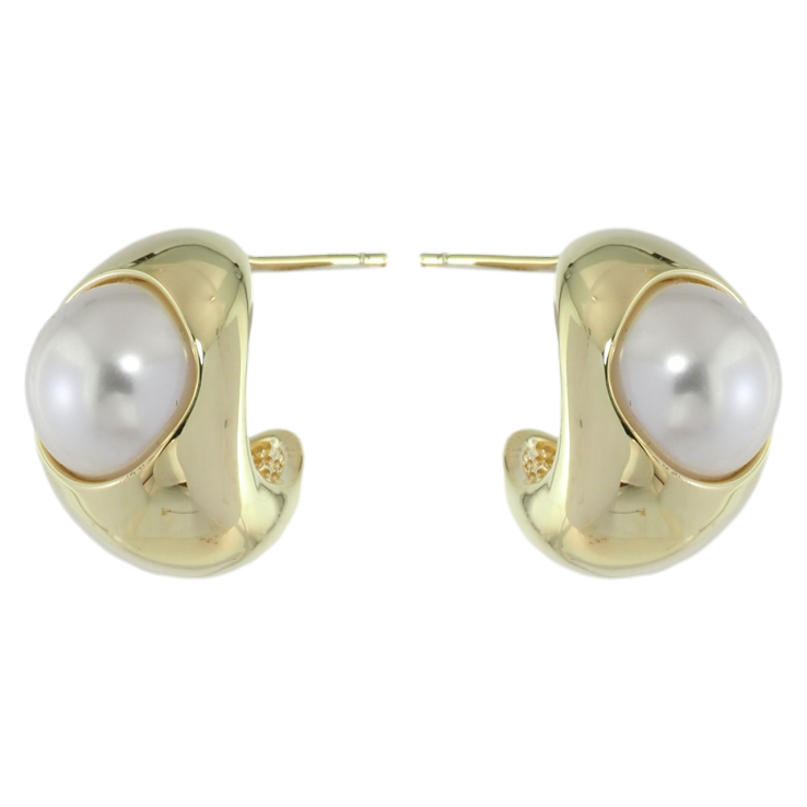 Серьги Xuping JEAN GOUJON Позолота 14K пусеты Декоративные дуги с жемчужинами фото №6