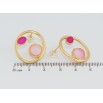 Серьги Xuping JEAN GOUJON Позолота 14K пусеты Овалы с розовой эмалью фото №2