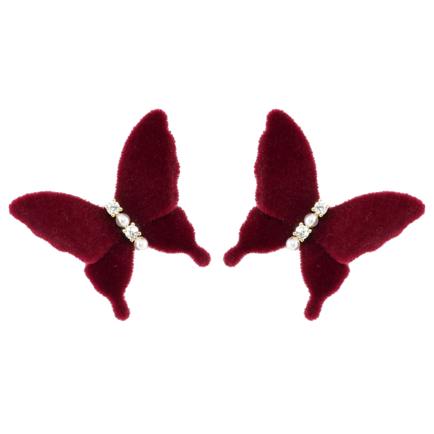 Серьги Xuping JEAN GOUJON Позолота 14K пусеты Бархатные бабочки фото №1