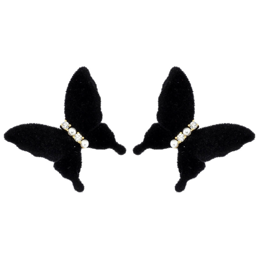 Серьги Xuping JEAN GOUJON Позолота 14K пусеты Бархатные бабочки фото №1