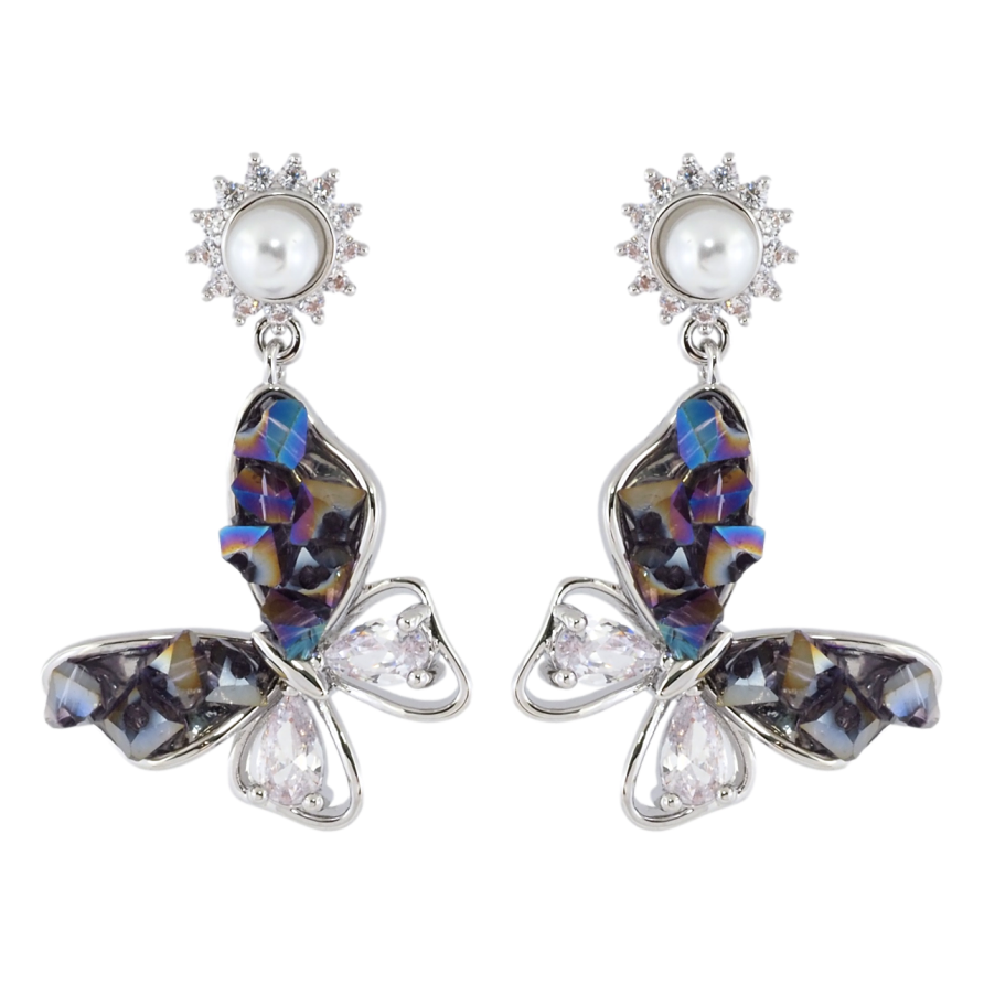 Серьги Xuping JEAN GOUJON Родий пусеты Бабочки фото №1 Серьги Xuping JEAN GOUJON Родий пусеты Бабочки фото №1