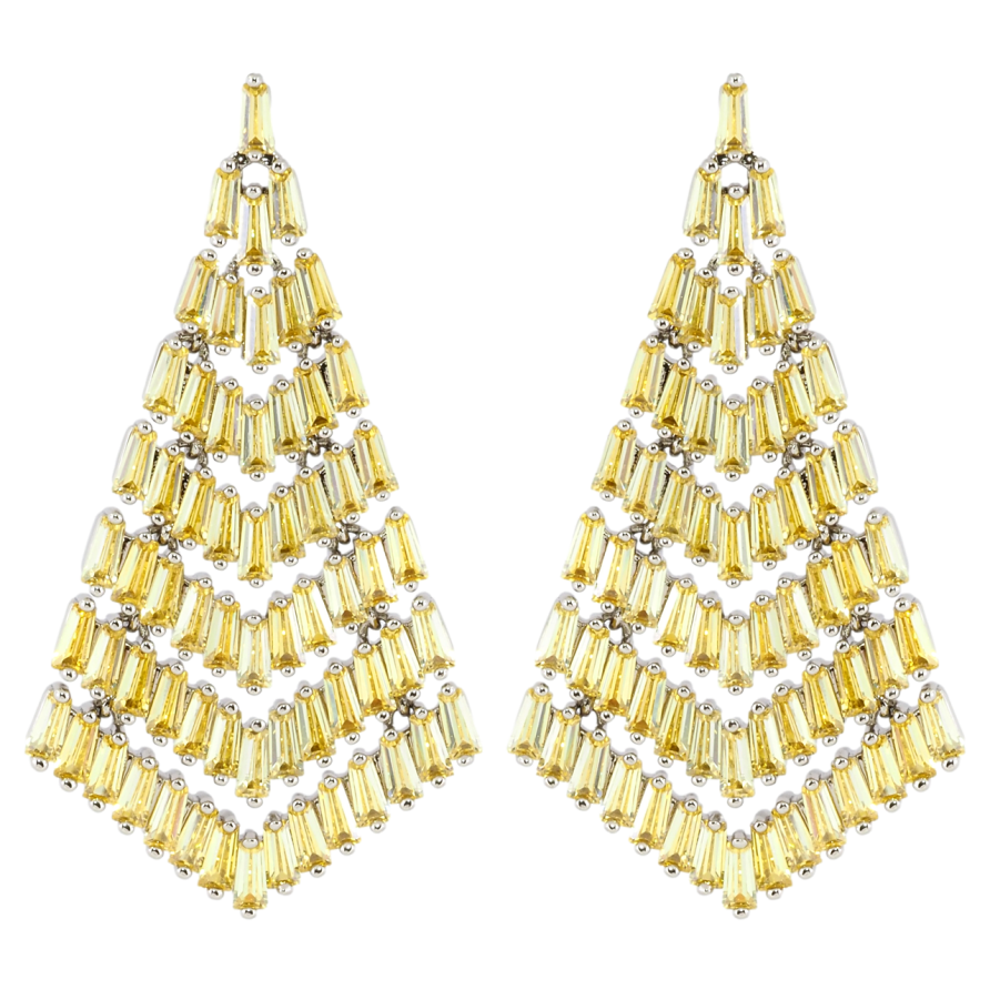 Серьги Xuping JEAN GOUJON Родий пусеты Декоративные подвески из желтых фианитов фото №1