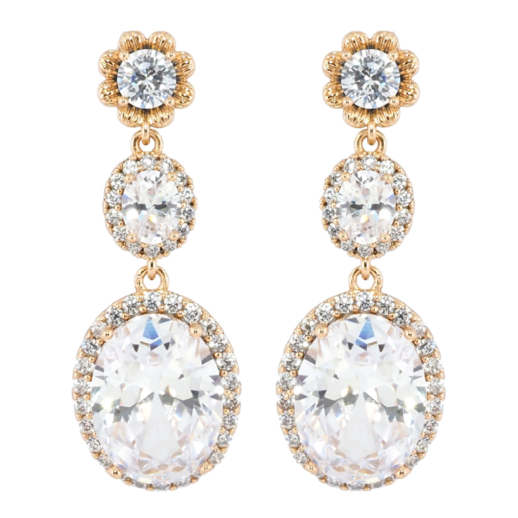 Серьги Xuping JEAN GOUJON Позолота 18К пусеты Кристальные подвески фото №14