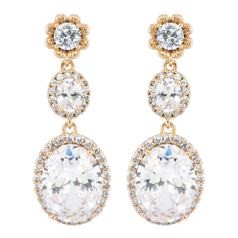 Серьги Xuping JEAN GOUJON Позолота 18К пусеты Кристальные подвески фото №1