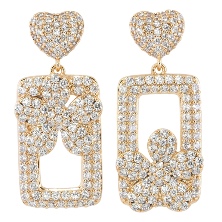 Серьги Xuping JEAN GOUJON Позолота 18К пусеты Ассиметричные подвески с инкрустацией цирконием фото №16