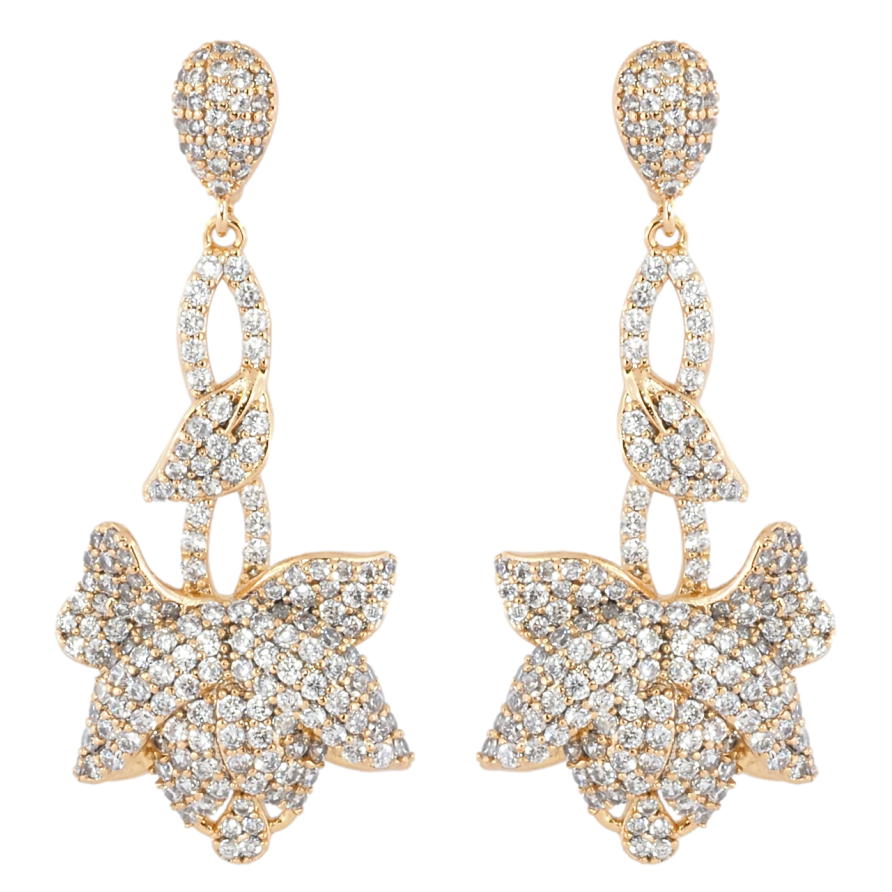 Серьги Xuping JEAN GOUJON Позолота 18К пусеты Изящные подвески с инкрустацией цирконием фото №1