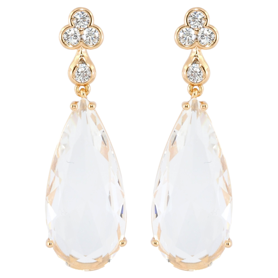 Серьги Xuping JEAN GOUJON Позолота 18К пусеты Кристальные подвески фото №1