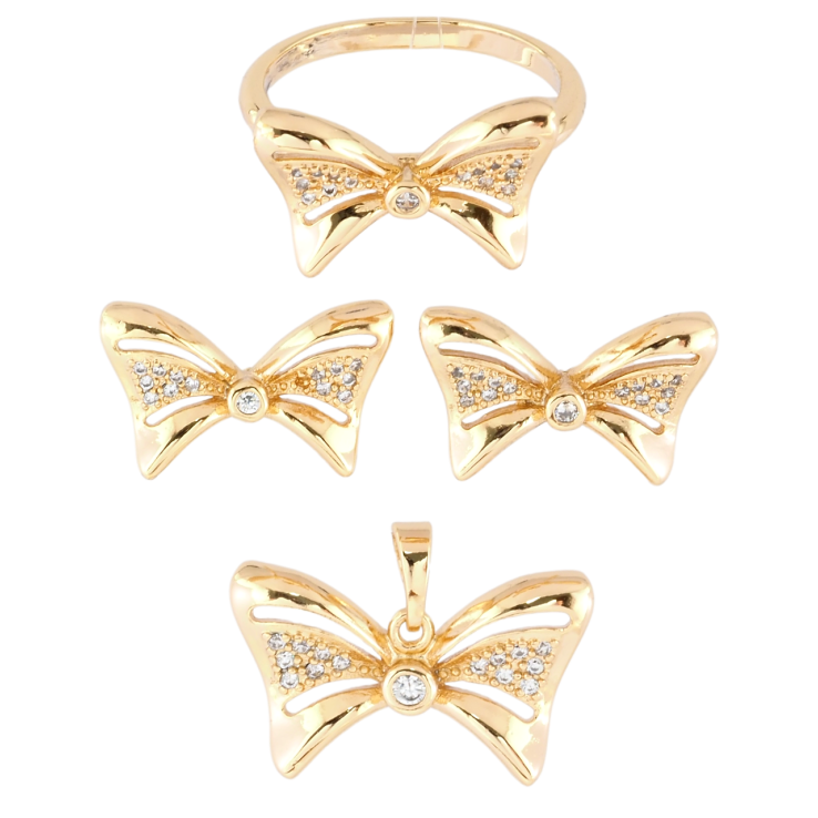 Xuping Позолота 18K Сережки Кулон Каблучка Банти з цирконієм фото №22 Xuping Позолота 18K Сережки Кулон Каблучка Банти з цирконієм фото №22