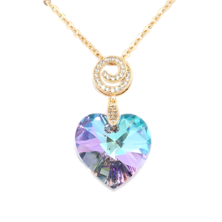 Кулон Xuping колір 18K з кр-ми Swarovski на ланцюжку Кришталеве серце Paradise Shine» довжина 39-44см х 1мм фото №1