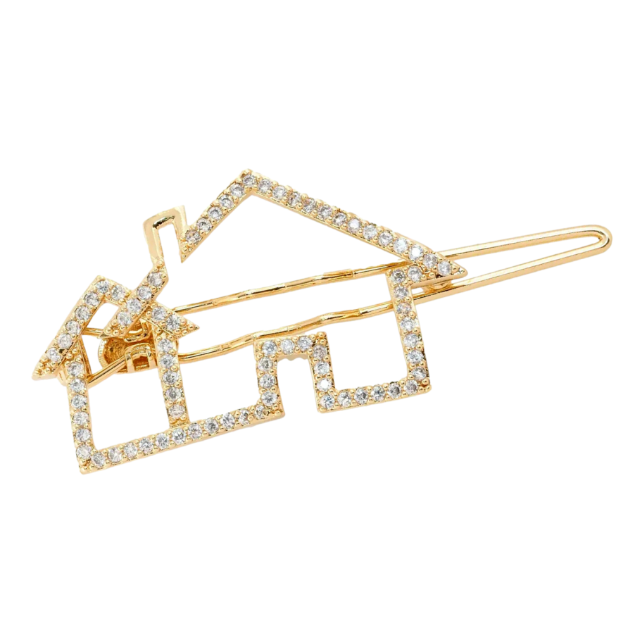Шпилька Xuping Позолота 18K Будиночок інкрустація цирконієм фото №1 Шпилька Xuping Позолота 18K Будиночок інкрустація цирконієм фото №1