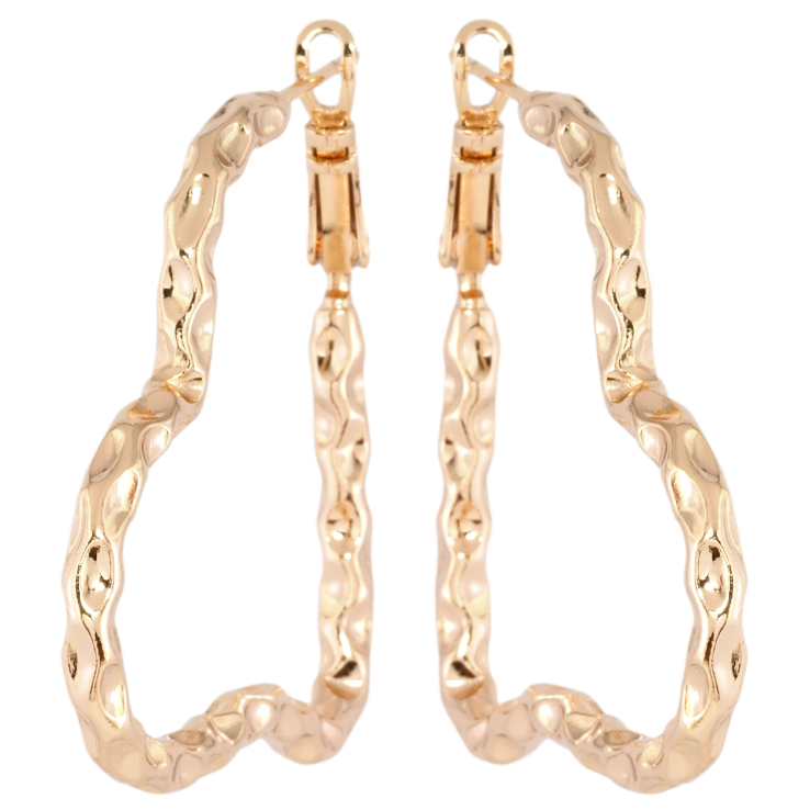 Серьги Xuping Позолота 18K итальянский замок Сердечки с узором фото №22