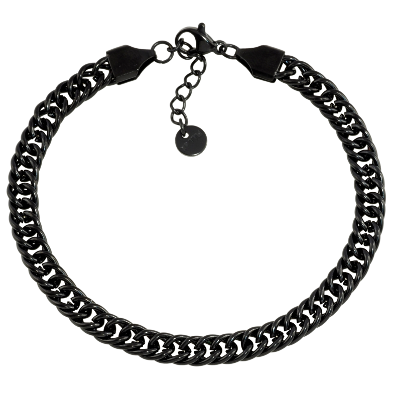Браслет Xuping колір Black Ланцюжок плетіння Кобра розмір з доп.ланцюгом 19.5-22см х 6мм фото №1
