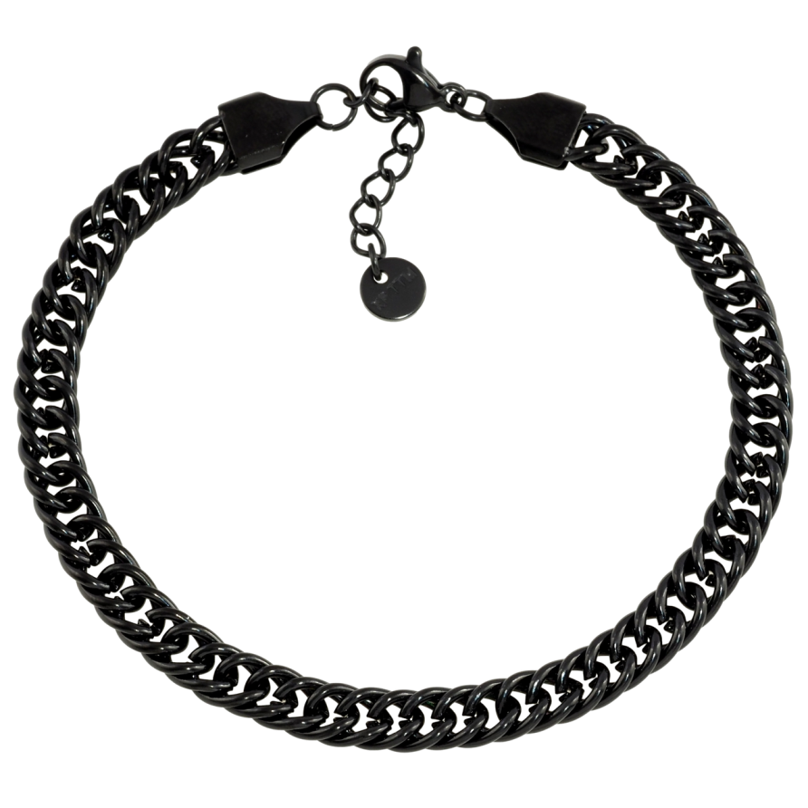 Браслет Xuping колір Black Ланцюжок плетіння Кобра розмір з доп.ланцюгом 19.5-22см х 6мм фото №1