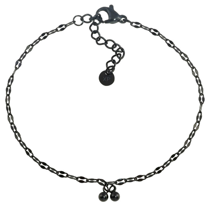 Браслет Xuping колір Black Ланцюжок з підвісками кульки розмір з доп.ланцюгом 17.5-20.5см х 2мм фото №1