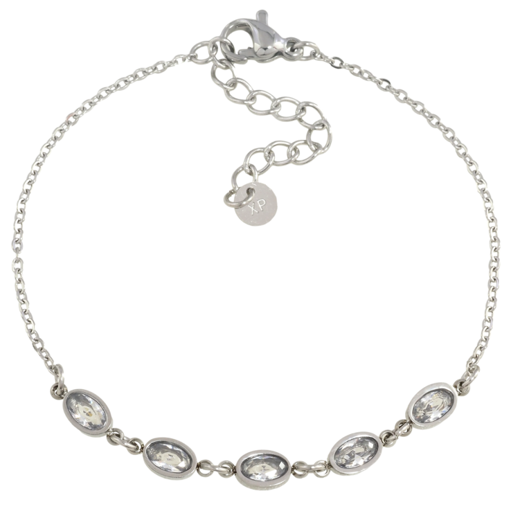 Браслет Xuping ТТМ Stainless Steel колір Родій Ланцюжок з кришталевими вставками з доп.ланцюгом 17-20.5см х 1.5мм фото №19