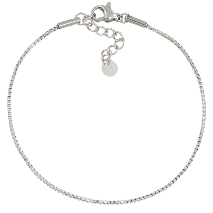 Браслет Xuping ТТМ Stainless Steel колір Родій Ланцюжок Венеціанське плетіння з доп.ланцюгом 18-21см х 1мм фото №23